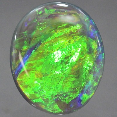 天然ブラックオパール 3.30ct【スーパーエレクトリックグリーン】強輝