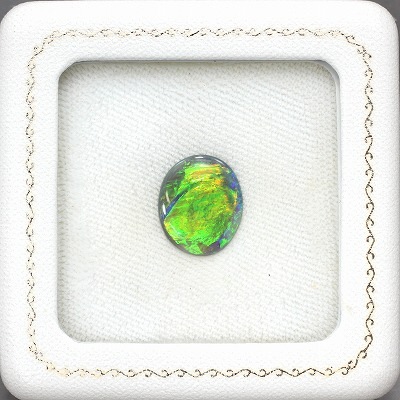 天然ブラックオパール 3.30ct【スーパーエレクトリックグリーン】強輝