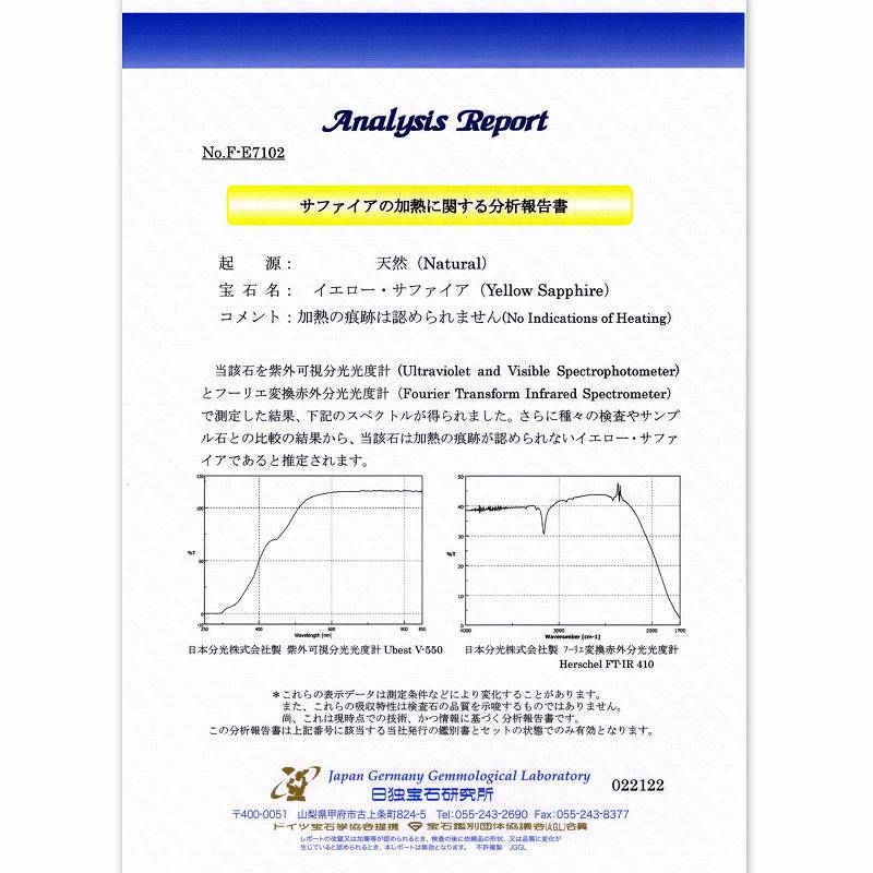 天然イエローサファイア 4.57ct 【大粒美色&非加熱】 日独鑑別付 ◇