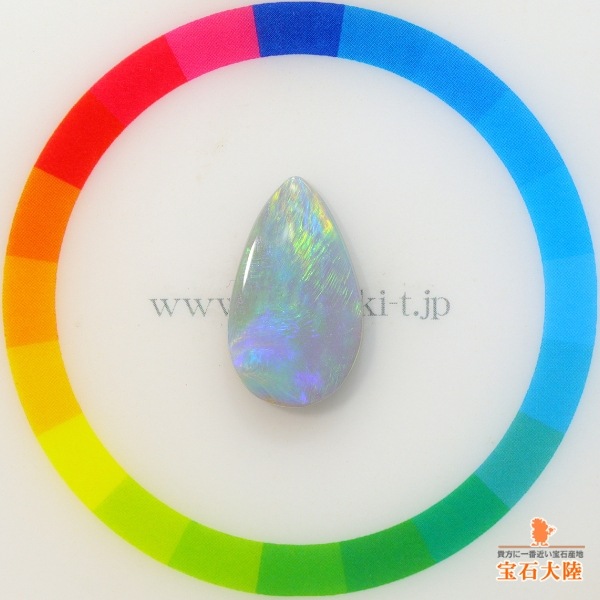 天然オパール 3.45ct 【ミルキーグリーン遊色】 オーストラリア