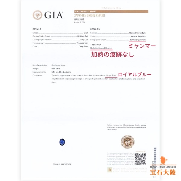 天然ブルーサファイア 1.16ct/2P 【ミャンマー・モゴック/非加熱】ペア ROYAL BLUE GIA産地鑑別