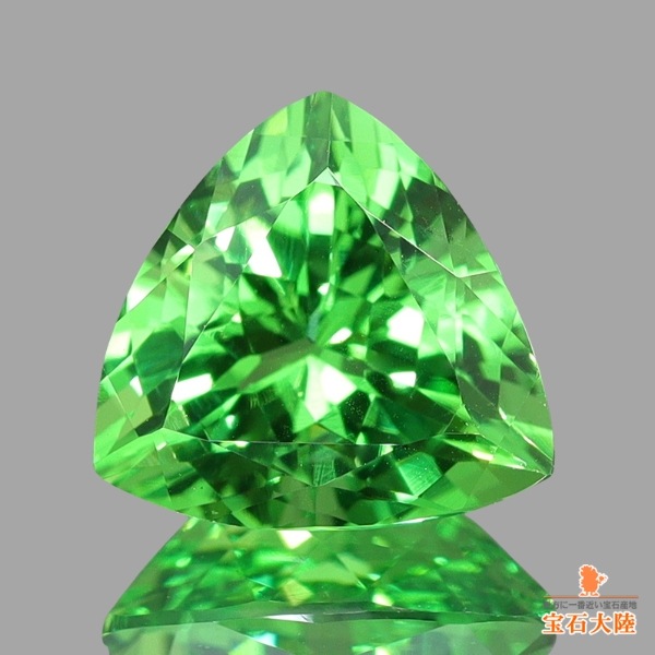 天然ツァボライトガーネット 1.01ct 【煌めくグリーン】 トリリアント タンザニア