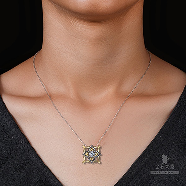 PT1000CROWN1／１０PT900ペンダントトップ The Orchidea K18YG/Pt900ペンダントトップ GIA鑑定書