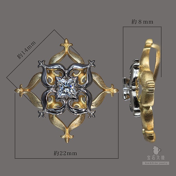 The Orchidea K18YG/Pt900ペンダントトップ GIA鑑定書