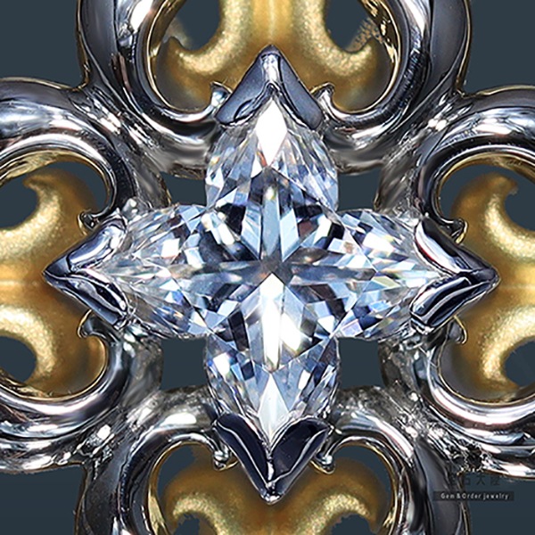 The Orchidea K18YG/Pt900ペンダントトップ GIA鑑定書