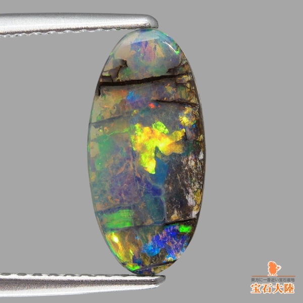 天然ボルダーオパール 1.35ct 【個性的な模様】 オーストラリア