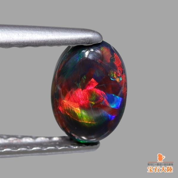 天然ブラックオパール 0.56ct 【レッドオンブラック】赤斑 黒生地