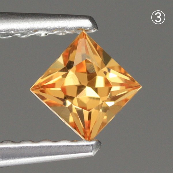 3.6mm◇天然スペサルティンガーネット 【マンダリン】 プリンセスカット