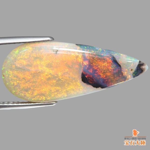 天然オパール 6.54ct 【金箔細工の様な遊色】 ミンタビー