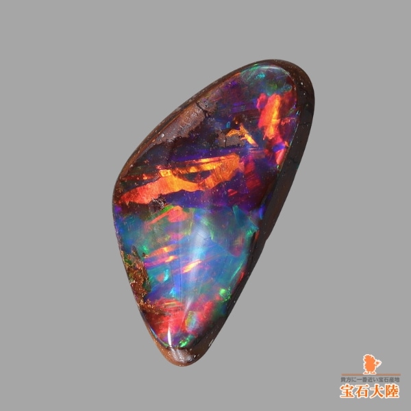 天然ボルダーオパール 0.95ct 【レッドマルチ遊色】オーストラリア