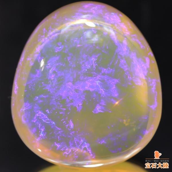 天然オパール 36.66ct 【大粒パープル遊色】 独創的