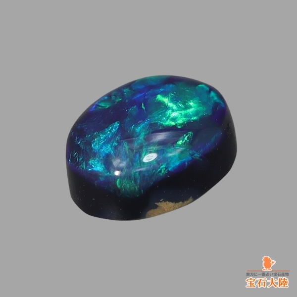 天然ブラックオパール 0.70ct 【ディープグリーン遊色】 ライトニングリッジ