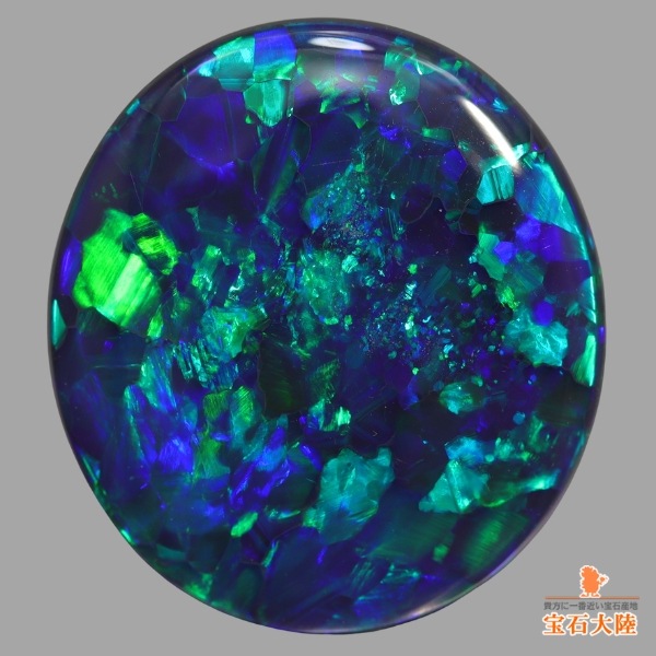 天然ブラックオパール 6.58ct 【美遊色ブルーグリーン】逸品