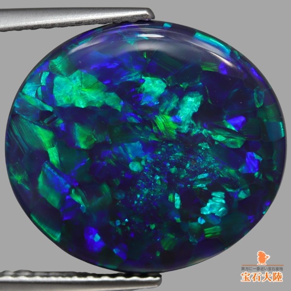 天然ブラックオパール 6.58ct 【美遊色ブルーグリーン】逸品