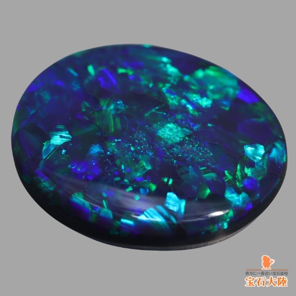 天然ブラックオパール 6.58ct 【美遊色ブルーグリーン】逸品