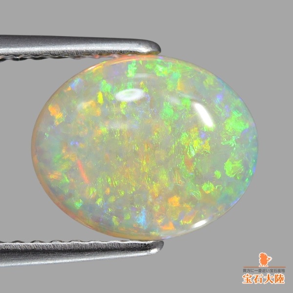 天然ホワイトオパール 1.36ct 【グリーン・イエロー】 クーパー