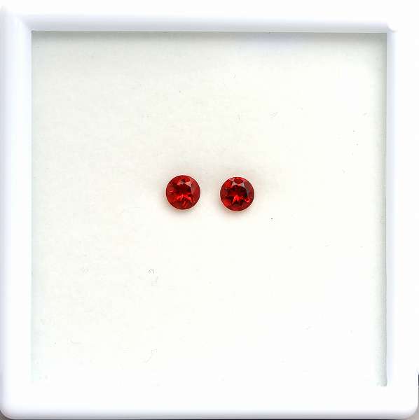 天然アンデシン 0.46ct/2P 【オレンジニッシュレッド】 ペア