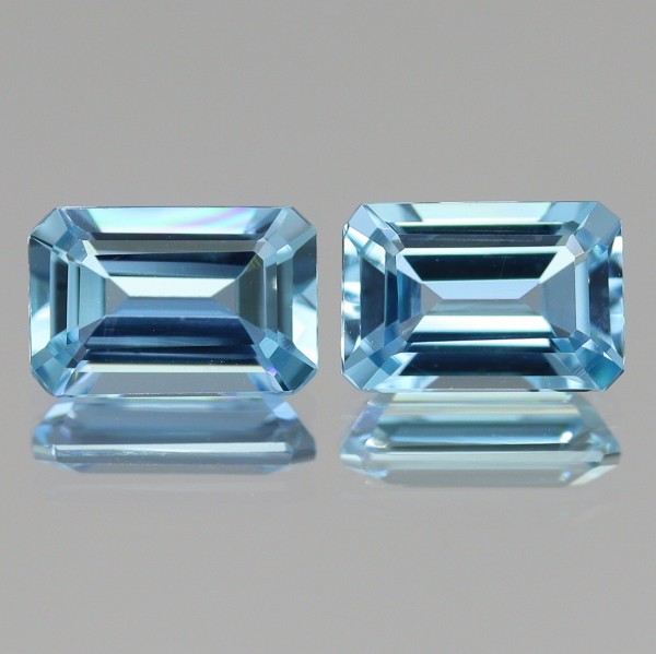 天然アクアマリン 0.94ct/2P 【アクアブルー】 オクタゴン ペア