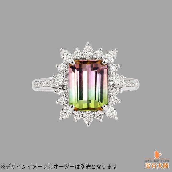 天然バイカラートルマリン 1.68ct 【美発色】ナイジェリア ※オーダー限定
