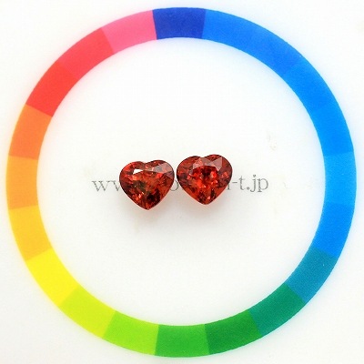 4.48ct/2P天然スペサルティンガーネット【燃え上がるハート】ペア