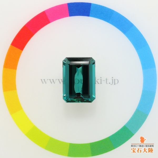 天然トルマリン 7.86ct 【美濃色グリーンブルー】 大粒 ブラジル 中宝ソ付