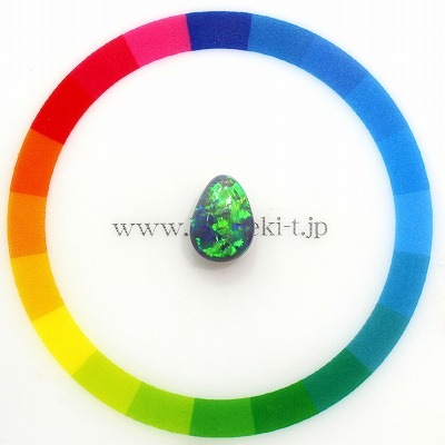 天然ブラックオパール 1.67ct【美遊色グリーン】