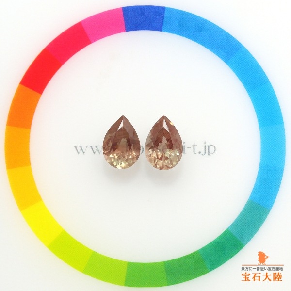 天然オレゴンサンストーン 2.53ct/2P 【ラブラドライト】 ペア