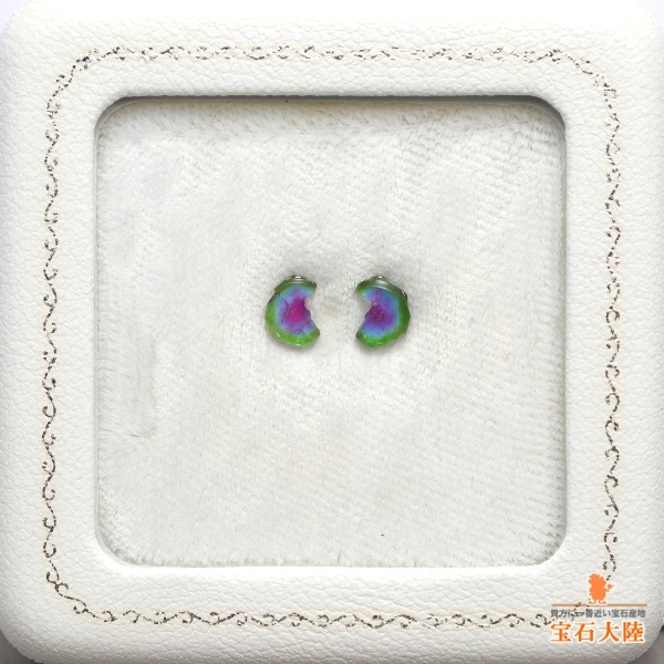 天然トリカラートルマリン 0.85ct/2P 【パライバ】 ペア スライス ブラジル