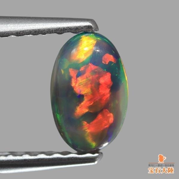 天然ブラックオパール 0.47ct 【ローリングレッド 天然ブラックオパール 0.47ct 【ローリングレッド