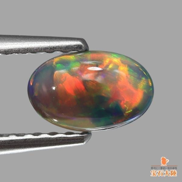 天然ブラックオパール 0.47ct 【ローリングレッド 天然ブラックオパール 0.47ct 【ローリングレッド