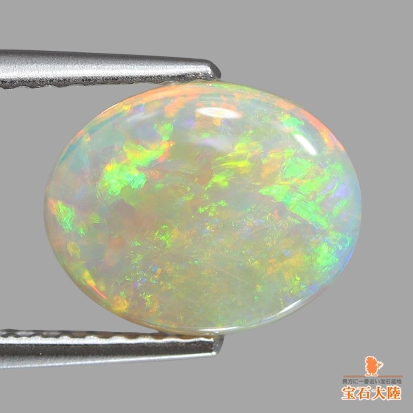 天然ホワイトオパール 1.40ct 【グリーン遊色】 クーパーペディ