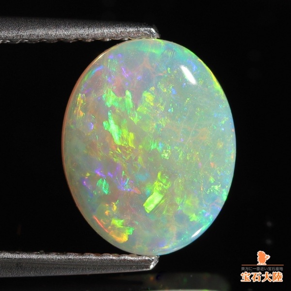 天然ホワイトオパール 1.40ct 【グリーン遊色】 クーパーペディ