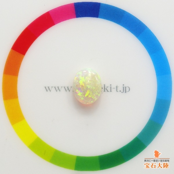 天然ホワイトオパール 1.40ct 【グリーン遊色】 クーパーペディ