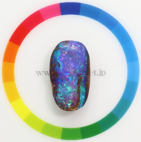 天然ボルダーオパール 12.93ct 【希少ウッド・美遊色】 コロイト産