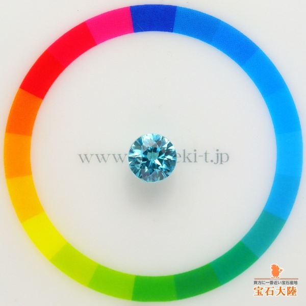 天然ジルコン 2.58ct 【煌めく爽快ブルー】 ラウンド カンボジア