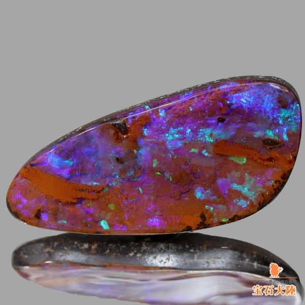 天然ボルダーオパール 16.88ct/2P 【ブルーパープル遊色】 スプリット・ペア オーストラリア