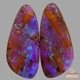 天然ボルダーオパール 16.88ct/2P 【ブルーパープル遊色】 スプリット・ペア オーストラリア