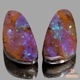 天然ボルダーオパール 16.88ct/2P 【ブルーパープル遊色】 スプリット・ペア オーストラリア