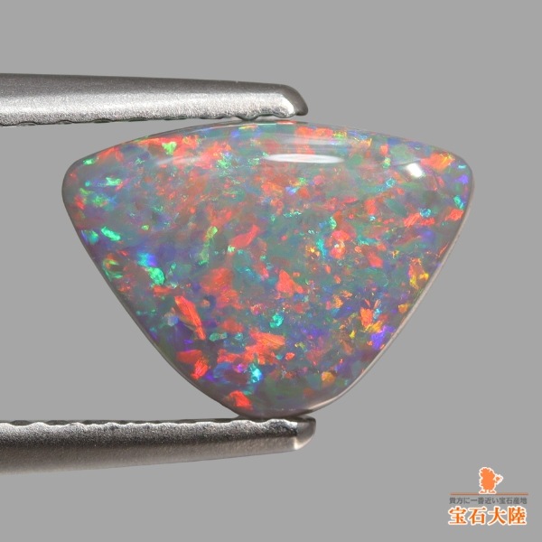 天然ブラックオパール 1.08ct 【マルチ美遊色】 トリリアント ライトニングリッジ