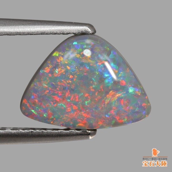 天然ブラックオパール 1.08ct 【マルチ美遊色】 トリリアント ライトニングリッジ