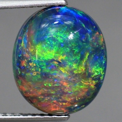 天然ブラックオパール 3.65ct 【激烈遊色】 トッピン！