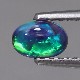 天然ブラックオパール 0.63ct/2P 【ブルーグリーン遊色】 ペア