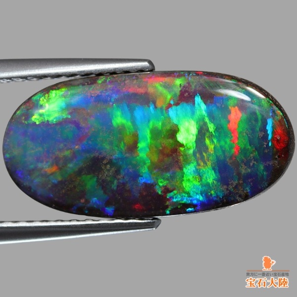 天然ボルダーオパール 4.74ct 【メタリック】極彩美遊色