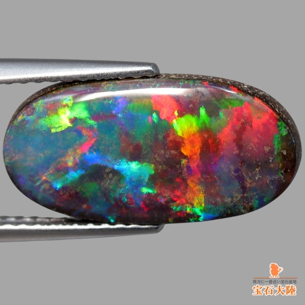 天然ボルダーオパール 4.74ct 【メタリック】極彩美遊色