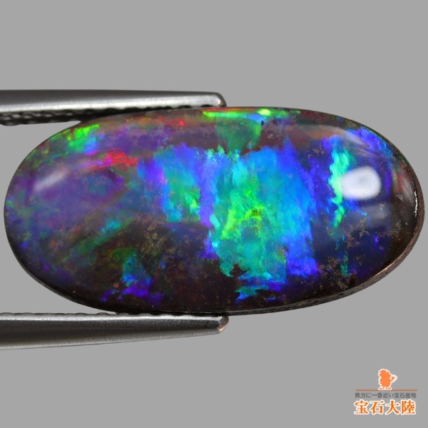 天然ボルダーオパール 4.74ct 【メタリック】極彩美遊色