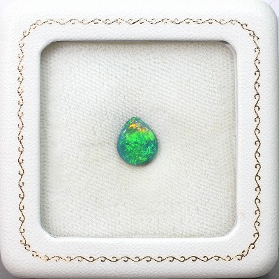 ￥100～ネオングリーンの遊色綺麗!ブラックオパール0.90　D0.33pt900　4.5グラムリング 天然ブラックオパール 0.91ct ローリンググリーン遊色 ネオン