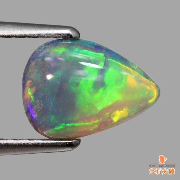 ￥100～ネオングリーンの遊色綺麗!ブラックオパール0.90　D0.33pt900　4.5グラムリング 天然ブラックオパール 0.91ct ローリンググリーン遊色 ネオン