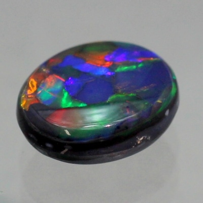 満点の遊色！天然ブラックオパールペンダント S925純銀製 10×12mm主石