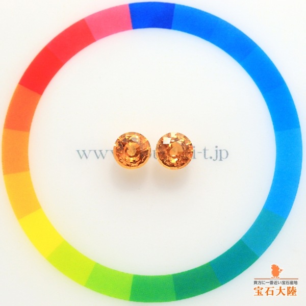 天然スペサルティンガーネット 2.12ct/2P 【マンダリン】 ペア 