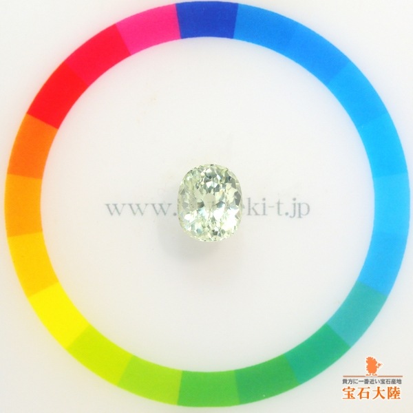 天然グロッシュラーガーネット 3.33ct 【ライムホワイト】 日独ミニ鑑別